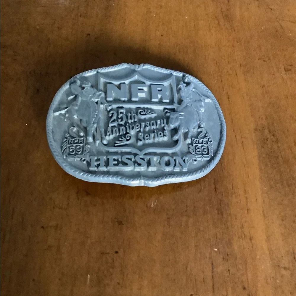 Vintage 1983 1st Edition 25th Anniversary Hesston NFR Belt Buckle